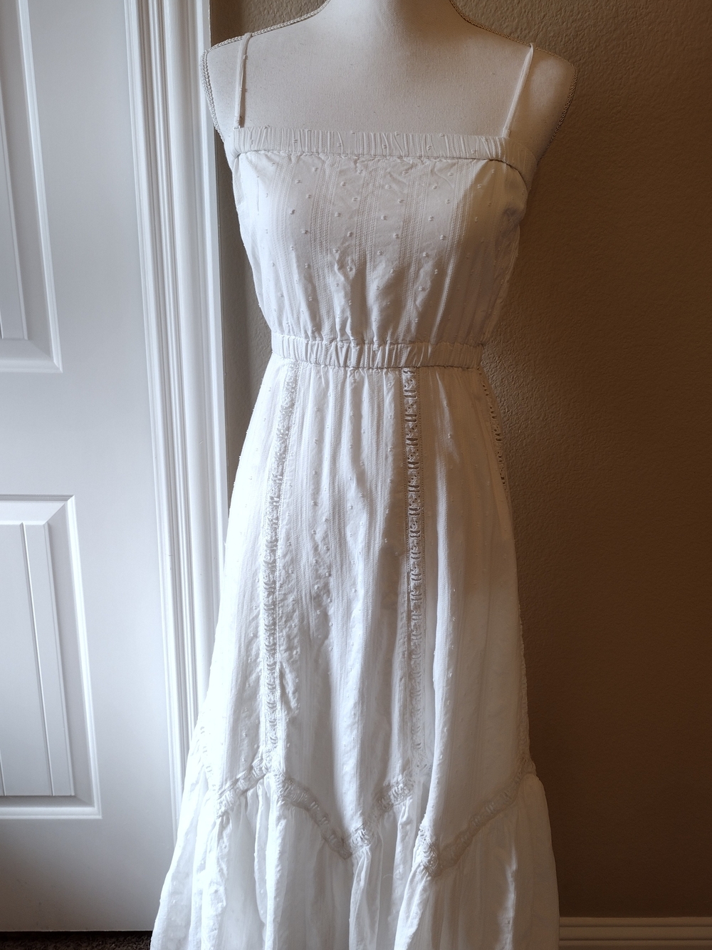 GAP White Spaghetti-Strap Summer Maxi Dress